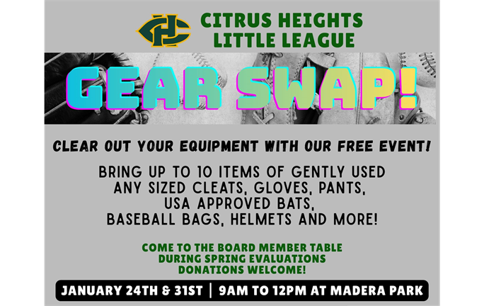 Upcoming FREE Gear Swap Event!