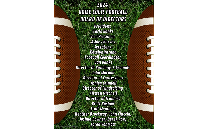 2024 ROME COLTS FOOTBALL BOARD