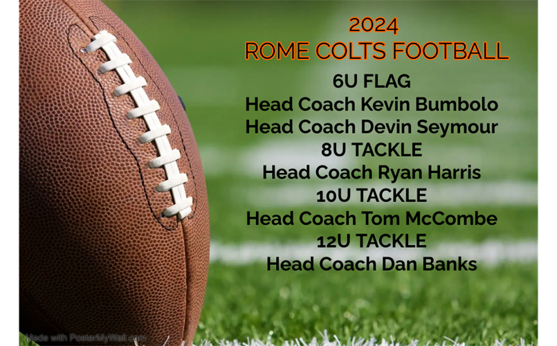 2024 Rome Colts Football Head Coach Staff