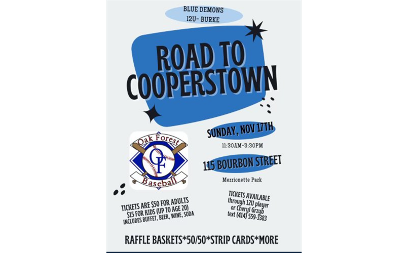 12u Cooperstown Fundraiser