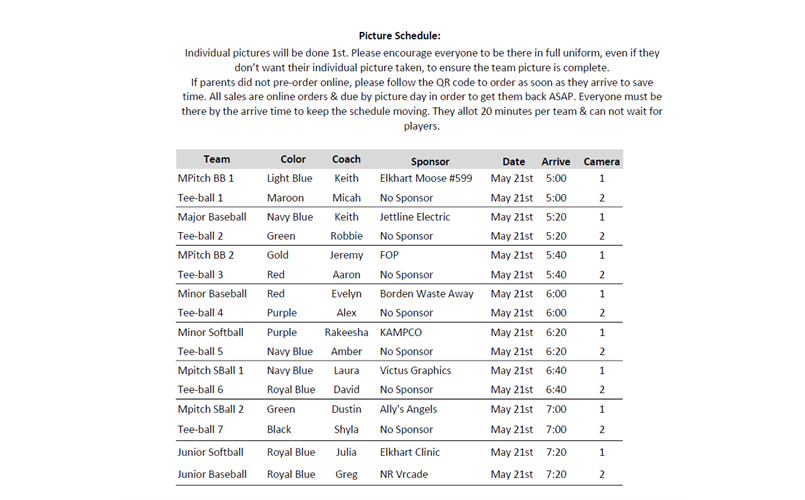 Picture Schedule