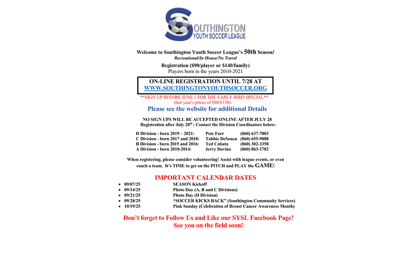 2025 SYSL Registration Flyer