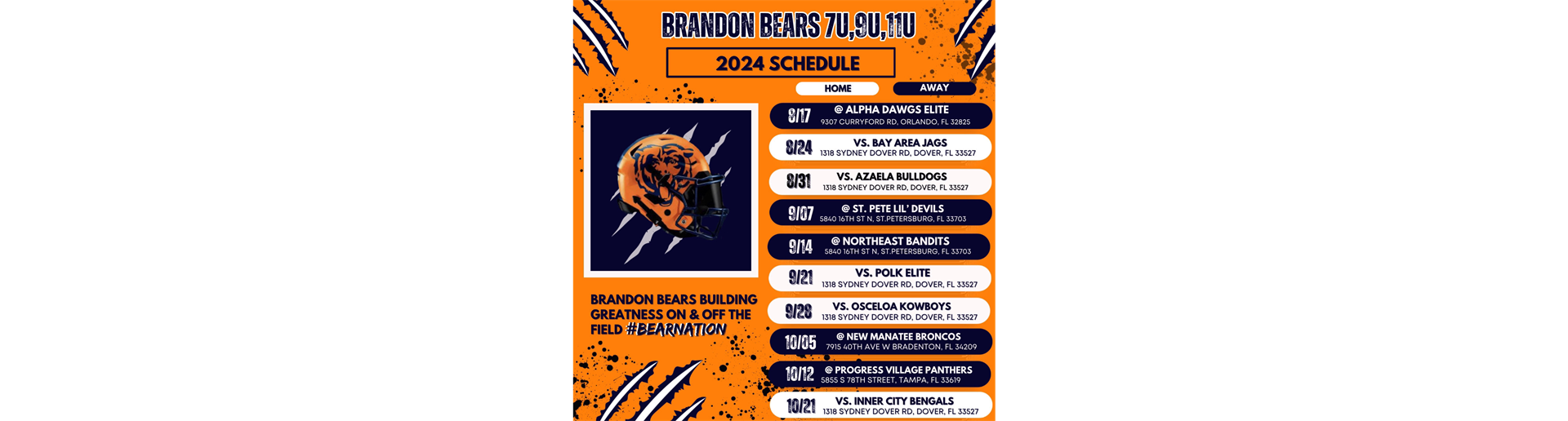 Brandon Bears Odd Schedule