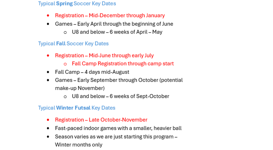 Key Dates