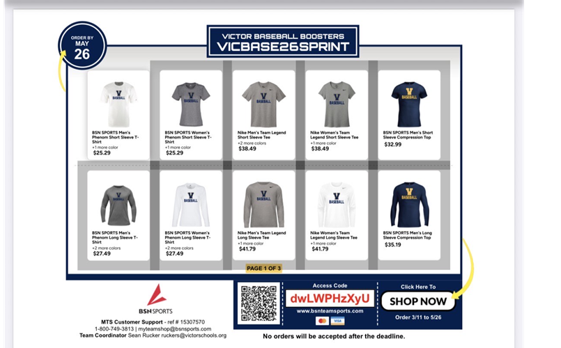 2026 VCS Baseball Spring Spirit Store