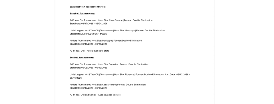 District 4 Tournaments 2026