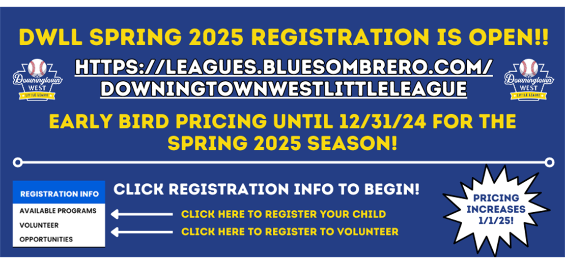 2025 SPRING REGISTRATION IS OPEN!!!