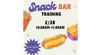 Snack bar training 10:00am-11:00am