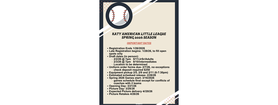 Spring 2026 Dates to Remember