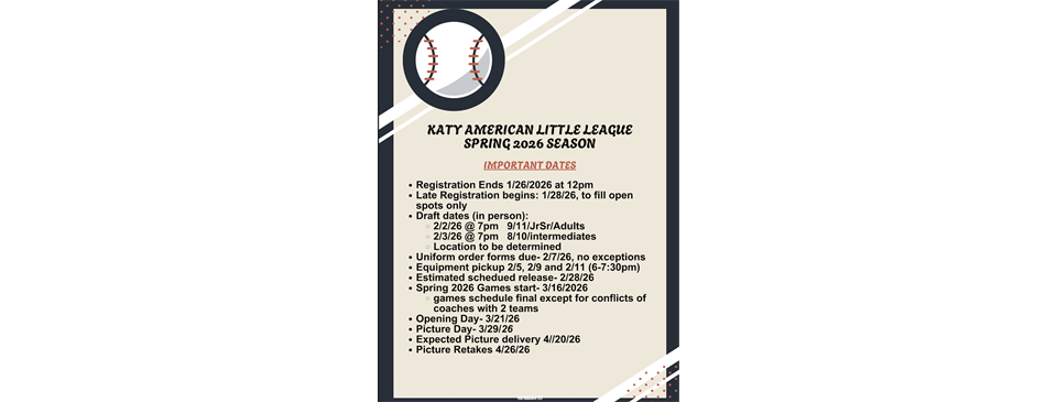 Spring 2026 Dates to Remember