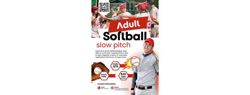 Adult Softball  NOW OPEN