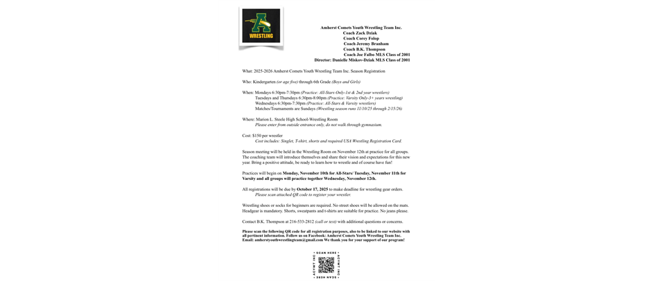 2025-2026 Season Registration is open until 10/17!