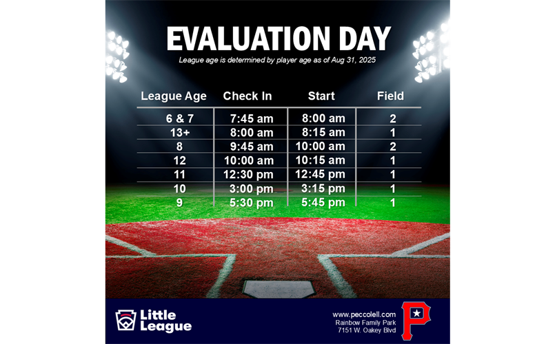 Spring Evaluations Saturday, February 1