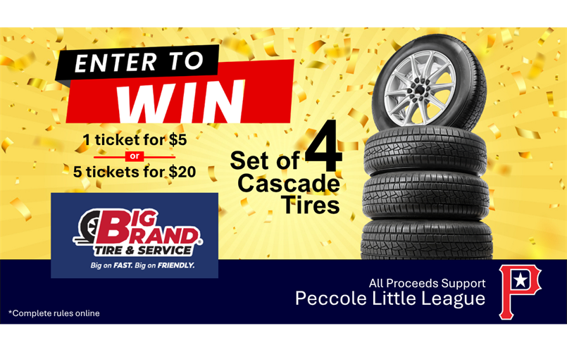 Peccole Little League's Big Brand Tire Raffle