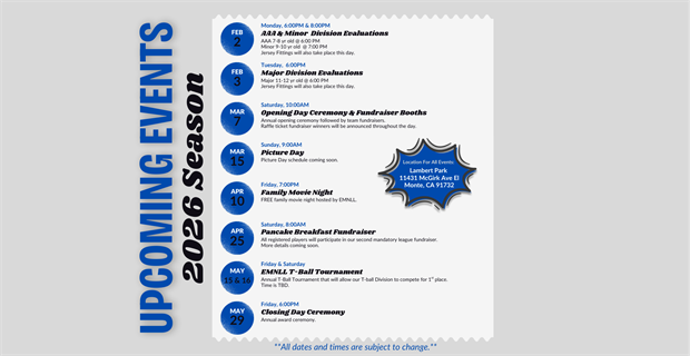 Upcoming Events 2026