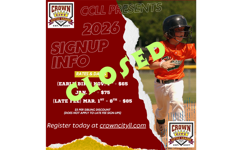 2026 Spring Registration - NOW CLOSED - Season Starts Soon!
