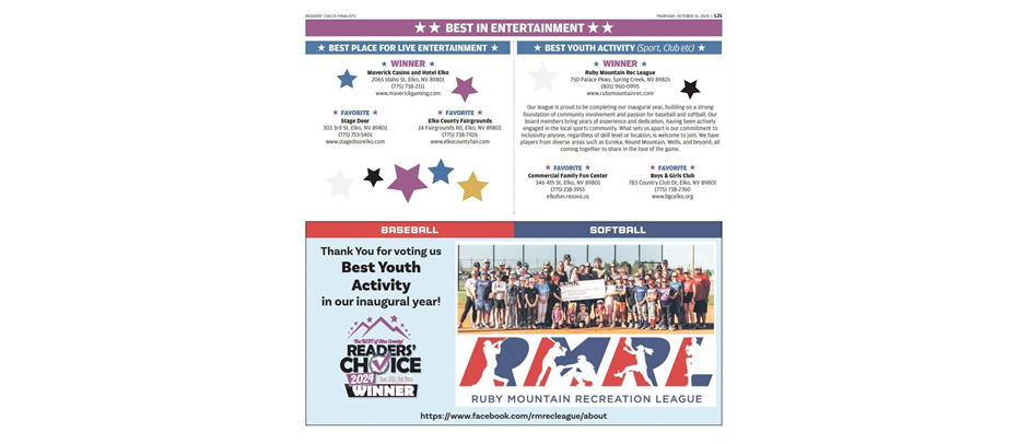 Voted Best Youth Activity 2024