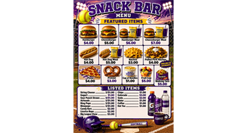 NEW Snack Bar Menu