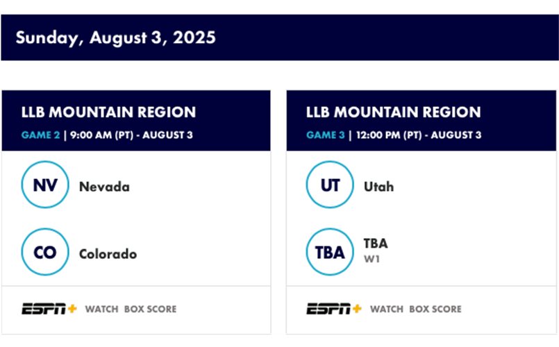 Regional Tournament upcoming game