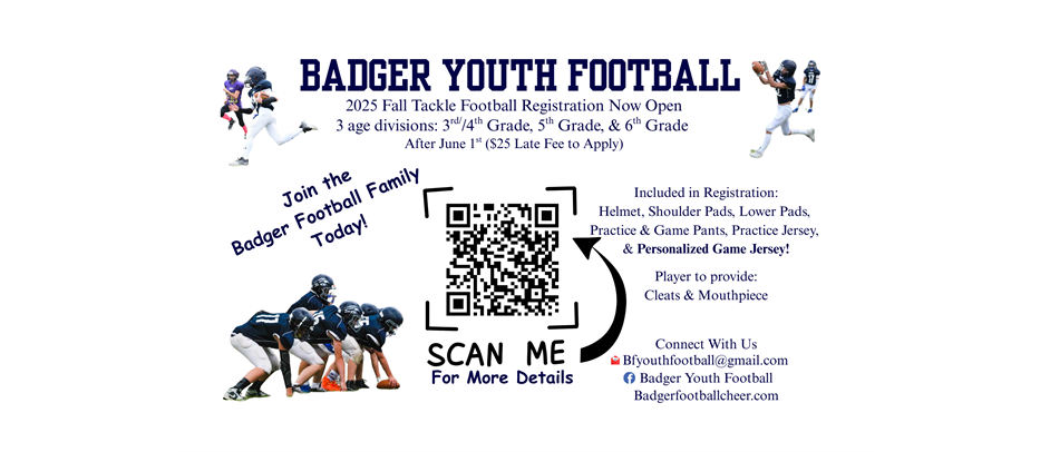 BADGER YOUTH FOOTBALL SIGN UP