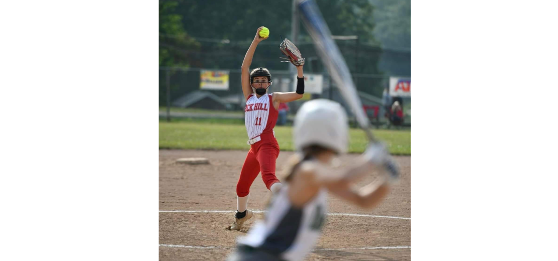 Our Rock Hill 11/12 Girls pitcher during their opening round in the District Tournament - 2023