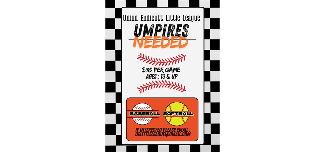 Umpires and Concession Stand Workers Needed!