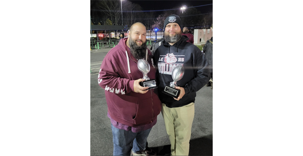 Prez and Vp with the 9u and 11u State Championship Trophys