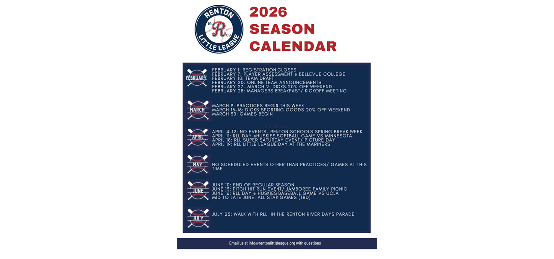 2026 Season Calendar
