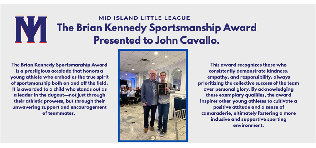 2025 Brian Kennedy Sportsmanship Award...