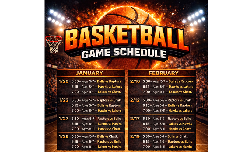 2026 Rec Basketball League Schedule