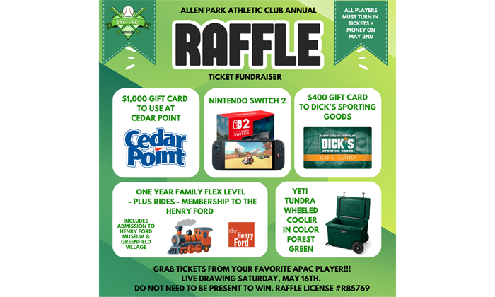 RAFFLE TICKETS ON SALE NOW!