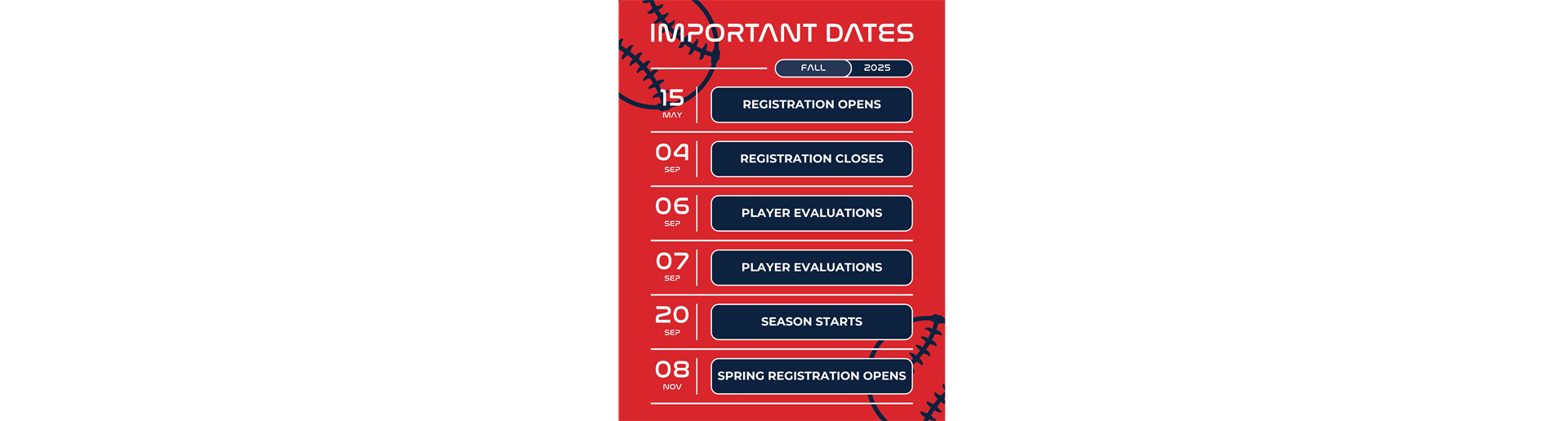 Fall '25 Important Dates