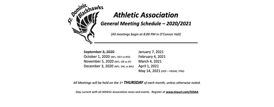 2020-2021 General Meeting Schedule